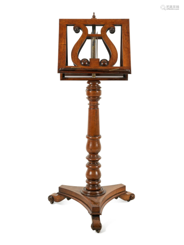 A William IV Rosewood Double-Sided Music Stand