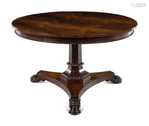 A William IV Rosewood and Mahogany Tilt-Top Breakfast Table ...