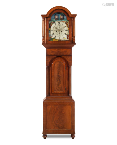 An English Mahogany Tall Case Clock