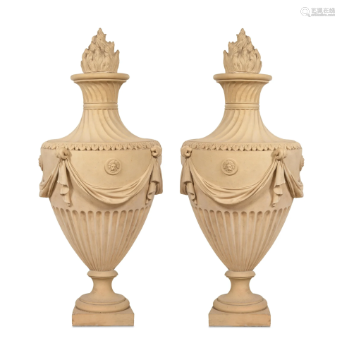 A Pair of Thomason Cudworth Terracotta Urn Finials