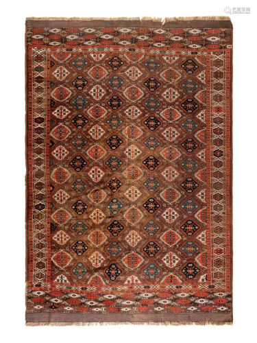 A Yomut Turkmen Wool Rug