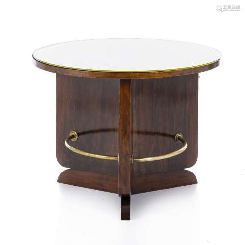 FRENCH WORK, c.1930 - Art Deco ocasional table with mirror t...