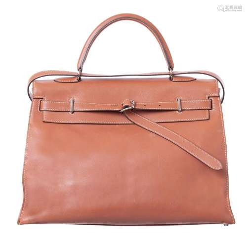 HERMES - Kelly Flat Pink Leather Handbag