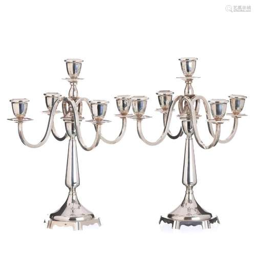 Pair of silver chandelabra