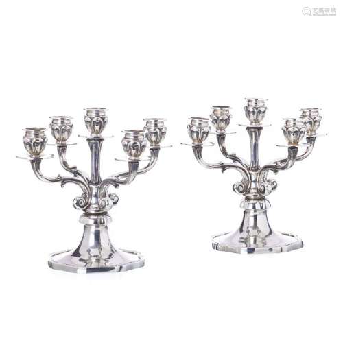 GUIA, LISBOA - Pair of silver candlesticks