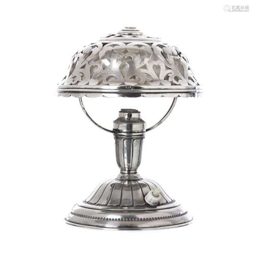 Art deco silver table lamp