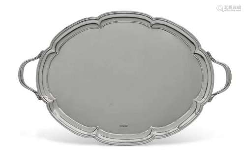 A GEORGE V SILVER TRAY