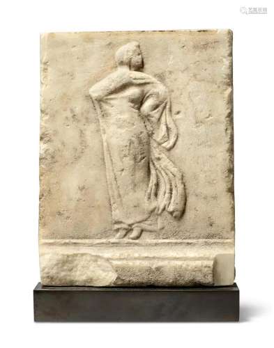 A GREEK MARBLE RELIEF FRAGMENT