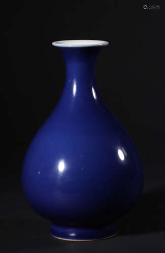 Sacrificial Blue Glaze Pear-Shape Vase