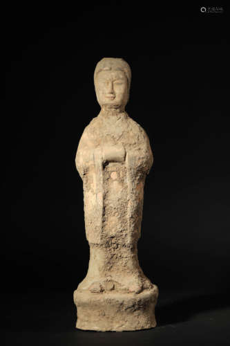 Pottery Figure of Female Attendant