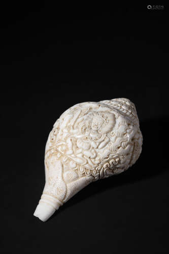 Carved Yamantaka Buddhist Conch