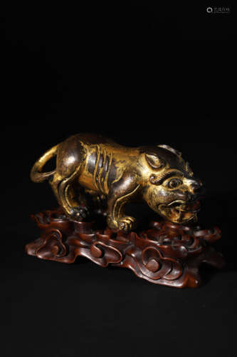 Gilt-Bronze Figure of Tiger