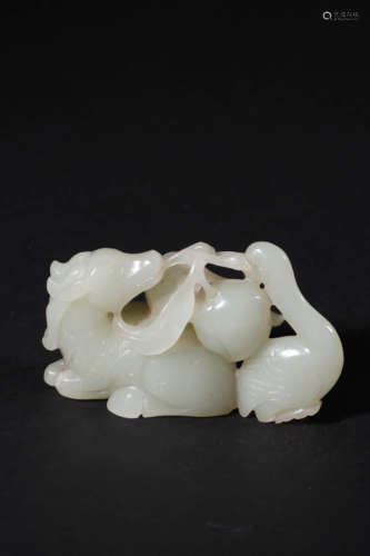 Carved White Jade Kylin