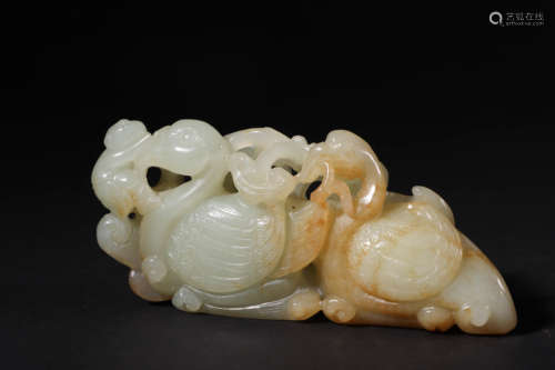 Carved White Jade Ornament