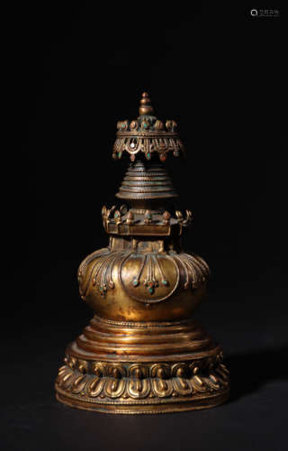 Gilt-Bronze Pagoda