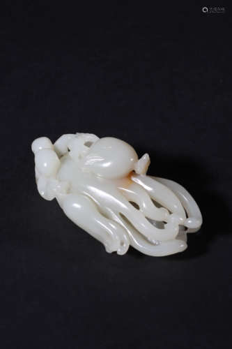 Carved Khotan Jade Finger Citron Ornament