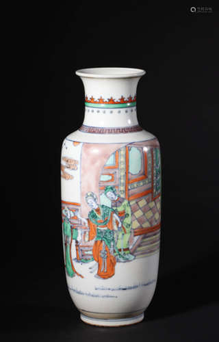 Doucai Glaze Figure Mallet-Form Vase