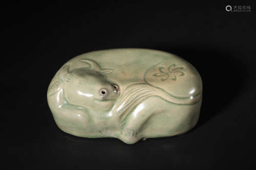 Longquan Kiln Porcelain Bull Pillow