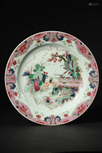 Famille Rose Landscape Plate