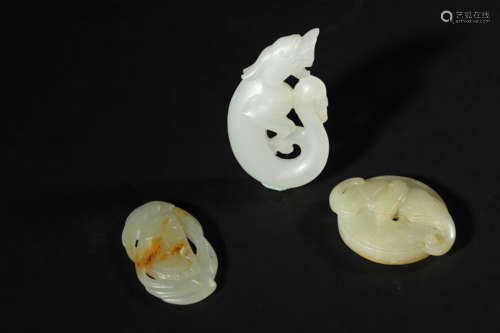 Set of Three Jade Carvings