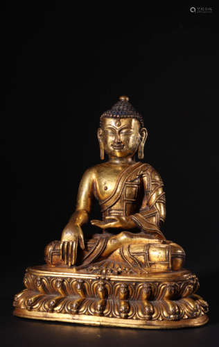 Gilt-Bronze Figure of Seated Shakyamuni