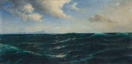 David James, <br />
British 1853-1904- <br />
Heavy seas; <b...