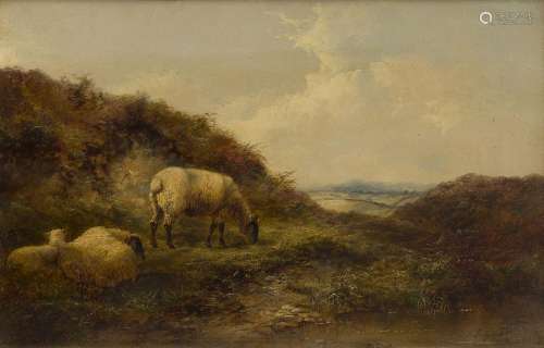 George Shalders, <br />
British 1826-1873- <br />
Sheep graz...