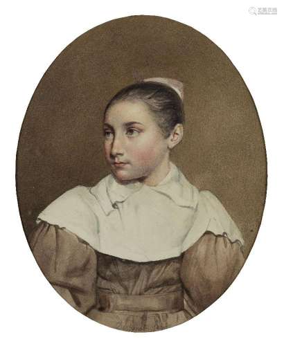 French School, <br />
early 19th century- <br />
Portrait of...