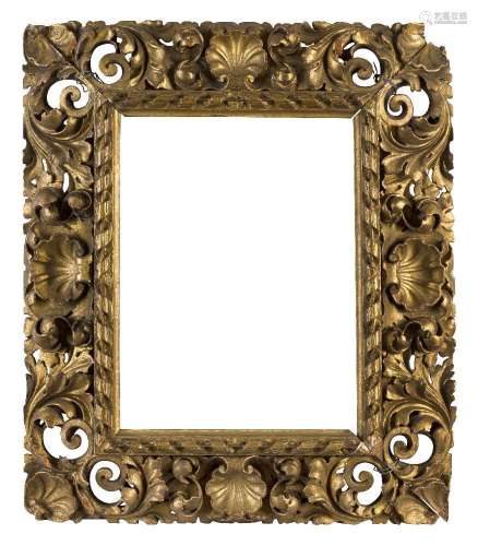 A Carved and Gilded Florentine Style Frame of Reverse Profil...