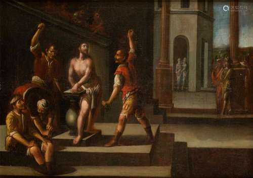 SPANISH SCHOOL (S. XVII) "The Flagellation"