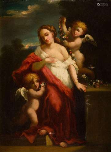 SPANISH SCHOOL (S. XIX) "Venus with a couple of putts&q...