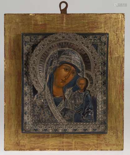 RUSSIAN SCHOOL. (XIX S.). "Virgin with Child".