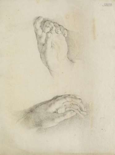 SPANISH SCHOOL (S. XVIII / S. XIX) "Study of two hands&...