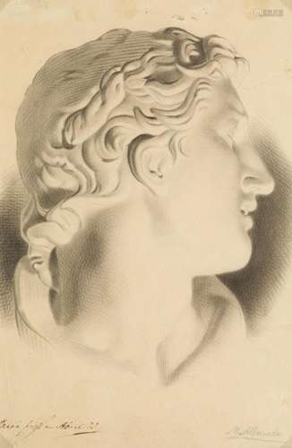 SPANISH SCHOOL (S. XIX) "Classical bust study", 18...