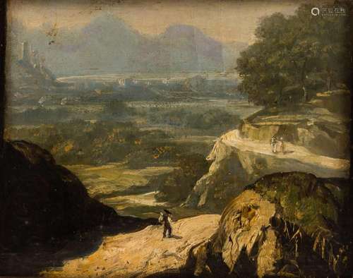 SPANISH SCHOOL (S. XIX) "Mountainous landscape"