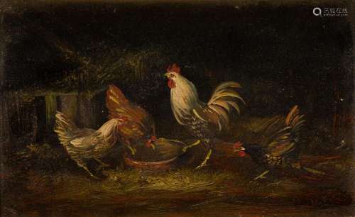 SPANISH SCHOOL (Ppios.S.XX) "Corral con gallinas"