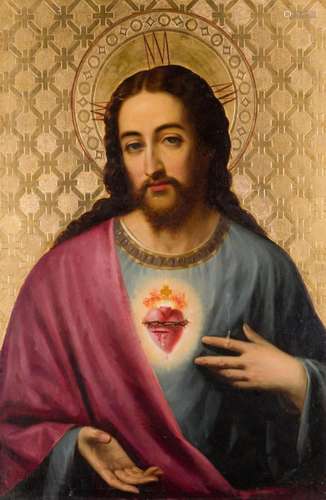 SPANISH SCHOOL (S. XIX) "Sacred Heart of Jesus"