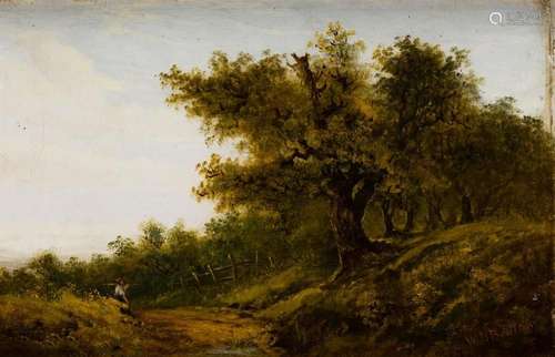 ENGLISH SCHOOL (S. XIX) "Country landscape with path&qu...