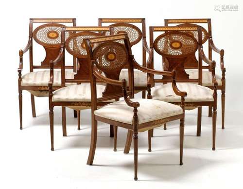 Six armchairs of English taste, 2nd 1/2 S. XX.