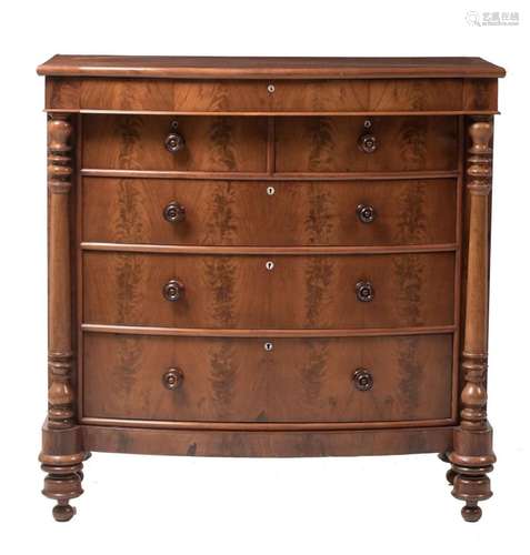 Victorian mahogany palm chest of drawers, England, 19th cent...