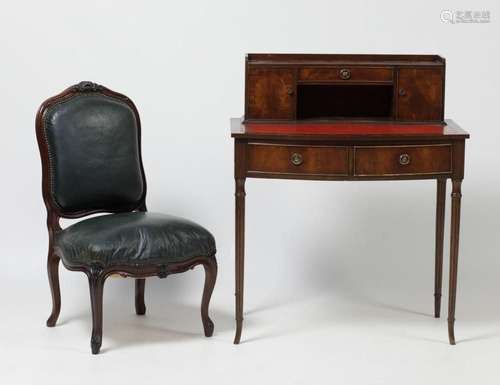 Edwardian style desk, mahogany palm veneer, med. S. XX.