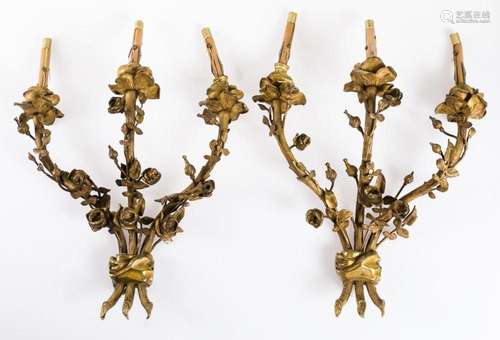 Pair of gilt bronze sconces, Spain, med.S.XX