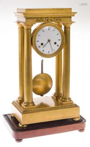 Charles X gilt bronze portico clock, France, med.S.XIX.