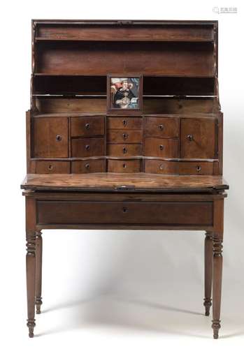 Walnut desk, Louis Philippe, France, c. 1850.