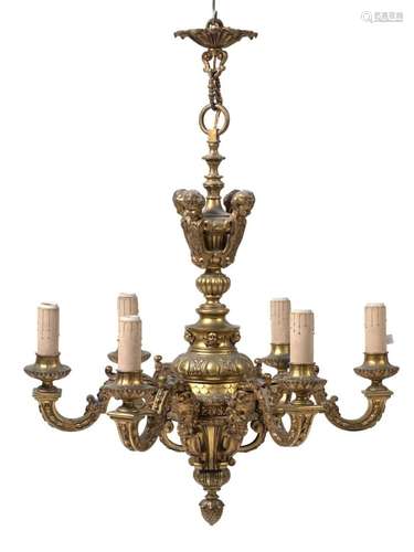 Louis XIV style lamp in gilt bronze, med. S. XX.