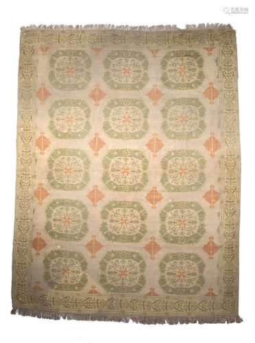 Hand-knotted wool rug, Cuenca design, Spain, med. S. XX