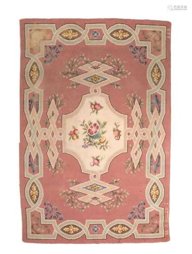 Hand-knotted wool rug, signed L.