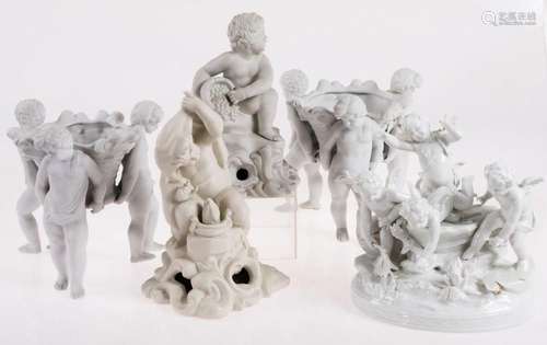 "Angels making fire", porcelain group, S.XX