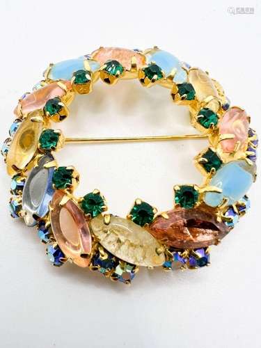 AMAZING MULTI COLOR STONE BROOCH