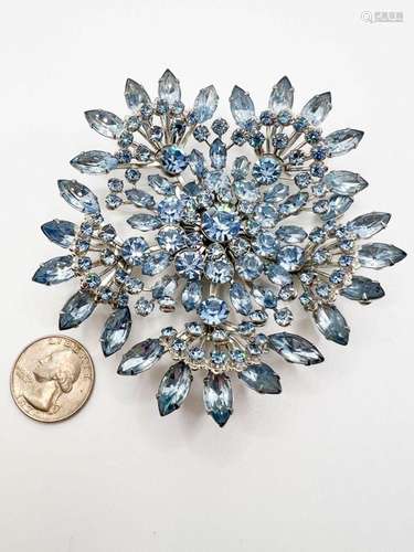 AMAZING HUGE SKY BLUE BROOCH